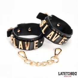 Algemas para Tornozelos SLAVE com Corrente Dourada