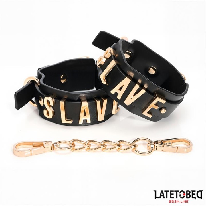 Algemas para Tornozelos SLAVE com Corrente Dourada