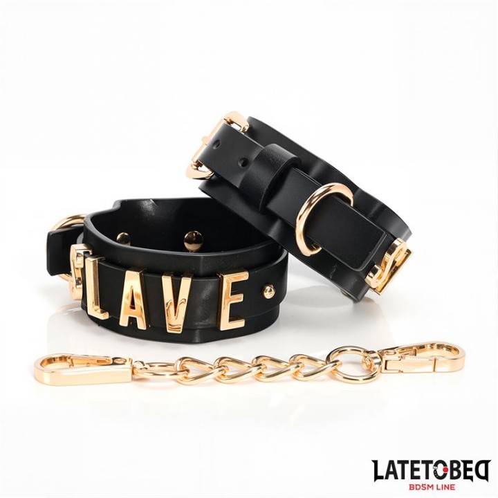 Algemas para Tornozelos SLAVE com Corrente Dourada