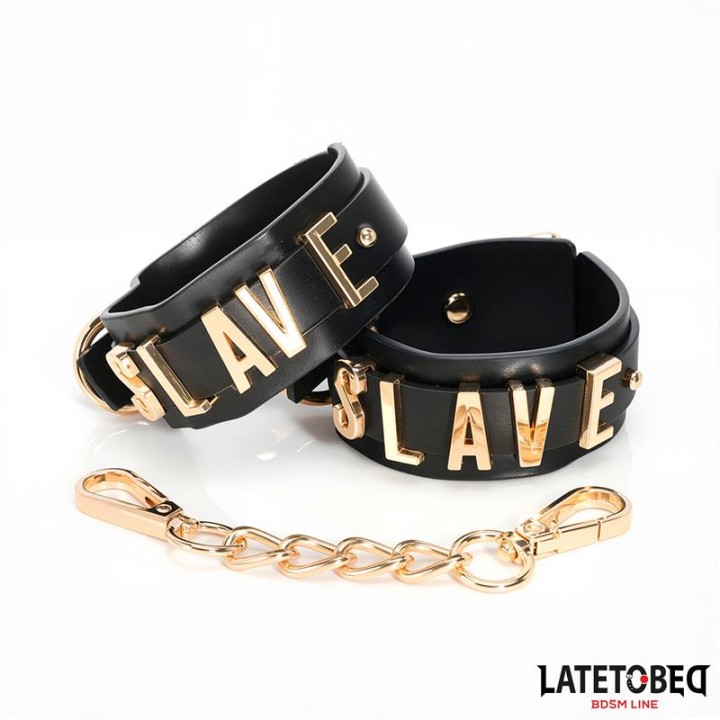 Algemas para Tornozelos SLAVE com Corrente Dourada