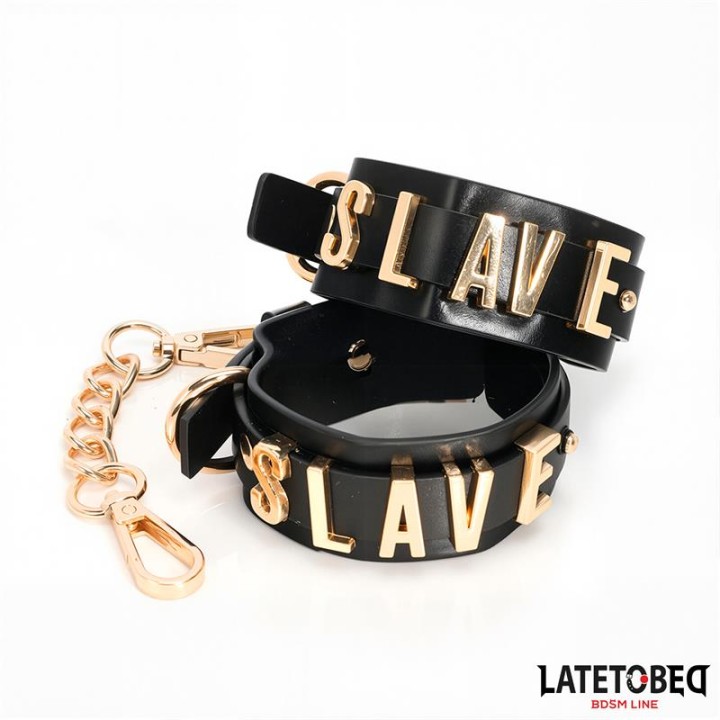Algemas para Tornozelos SLAVE com Corrente Dourada