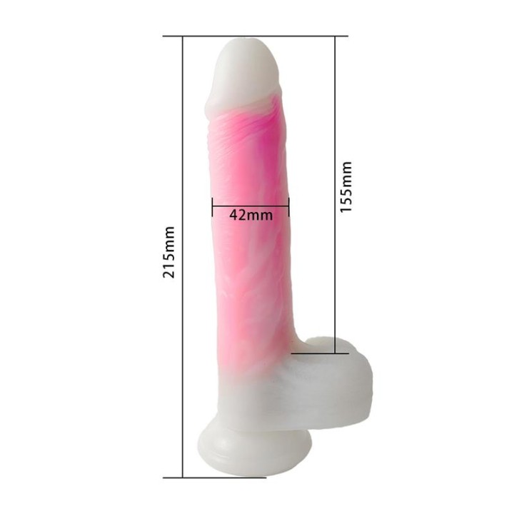 Dildo Duplo com Vibração, Movimento e Calor 21,5 cm
