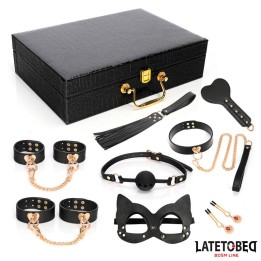 Kit de Bondage em Couro com 8 Peças e Mala de Arrumação