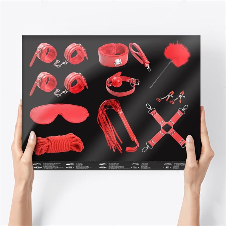 Conjunto de Bondage de 10 Peças Vermelho