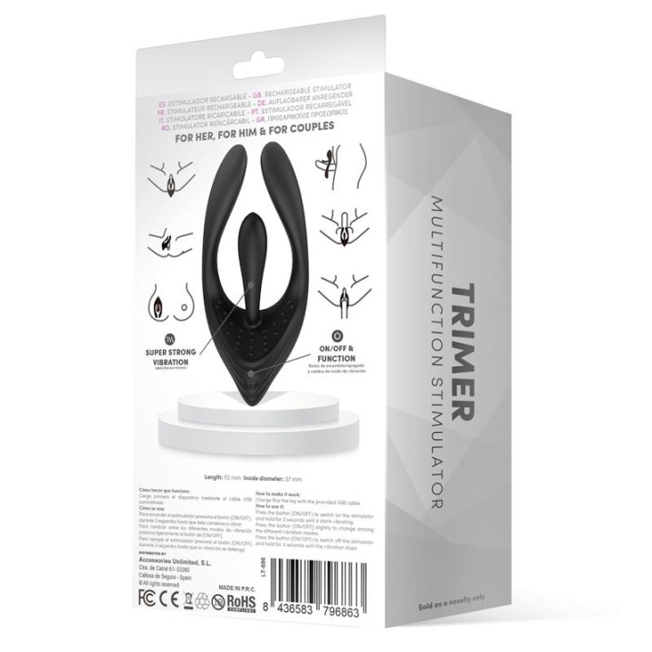 Estimulador Trimer 3 Motores Flexível USB Silicone
