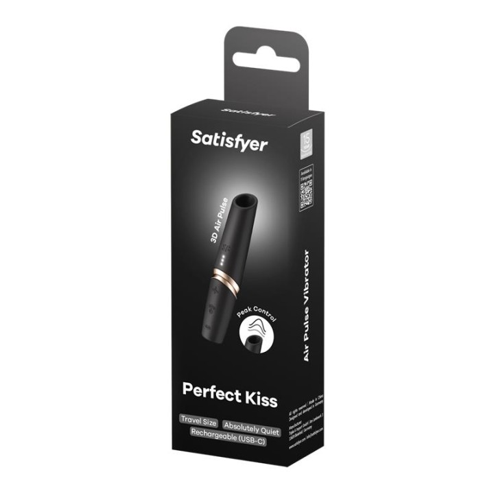 SATISFYER - PERFECT KISS WAVE CLITORIS STIMULATOR BLACK / GOLD