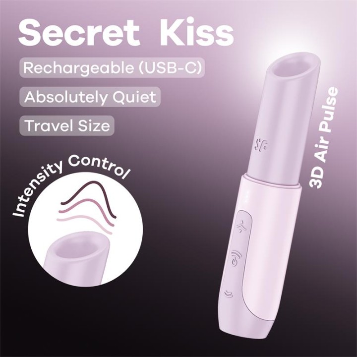 SATISFYER - SECRET KISS WAVE CLITORIS STIMULATOR PINK