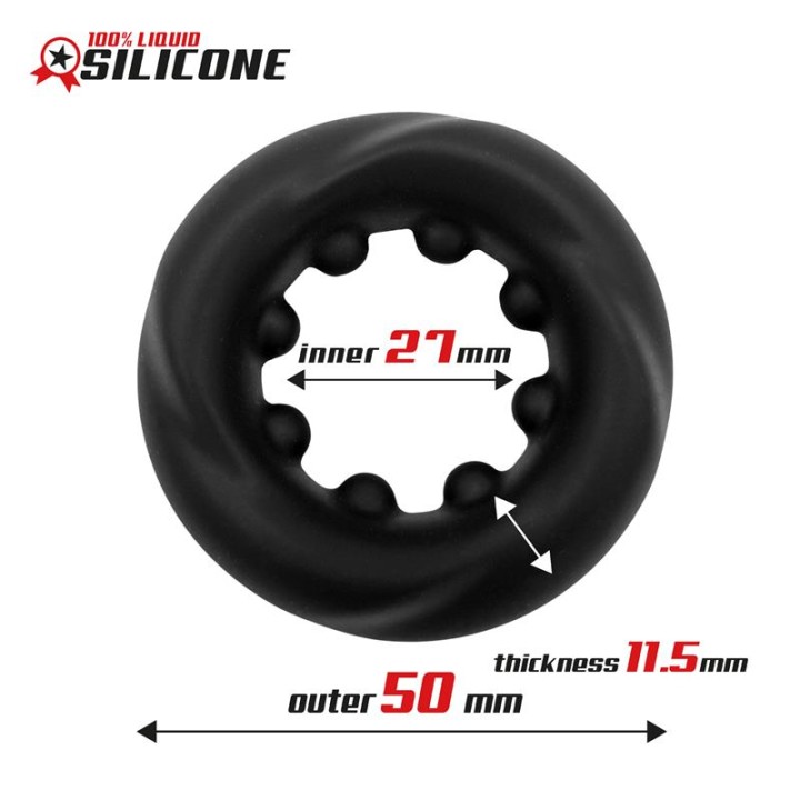 Anel Peniano Twisted Silicone Líquido 2.7 cm