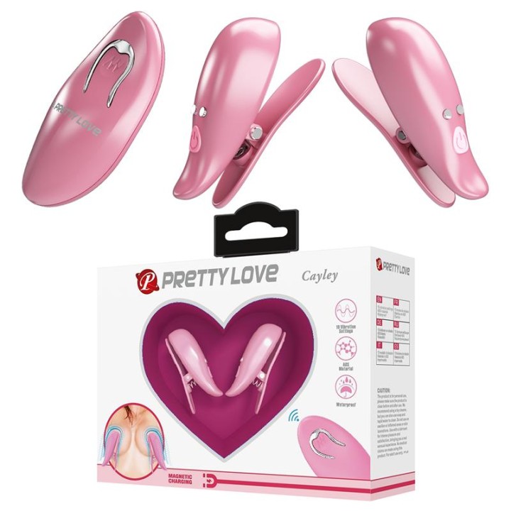 Pinças de Mamilos Vibratórias com Controlo Remoto Cailey