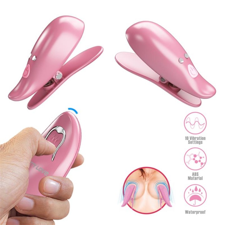 Pinças de Mamilos Vibratórias com Controlo Remoto Cailey