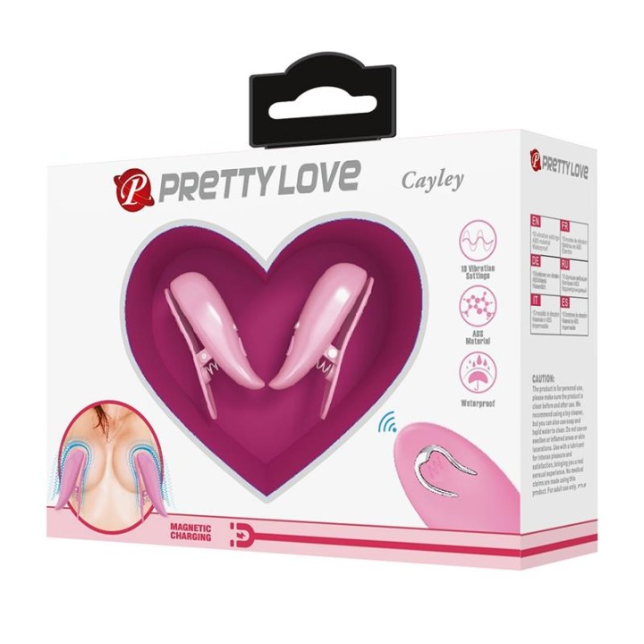 Pinças de Mamilos Vibratórias com Controlo Remoto Cailey