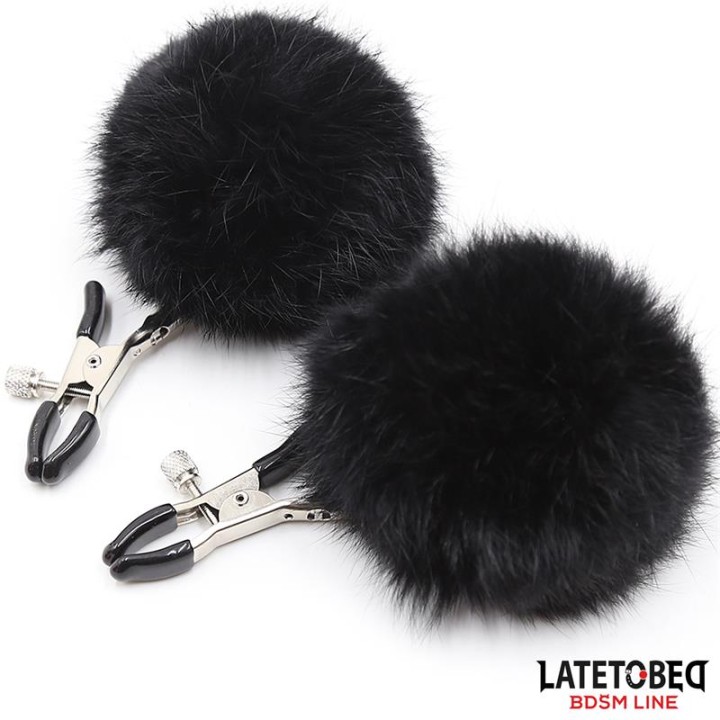 Pinças para Mamilos com Pelo Negro