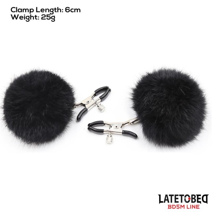 Pinças para Mamilos com Pelo Negro