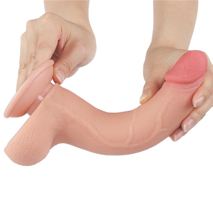 Dildo Dupla Densidade Pele Deslizante Retrátil 22 cm