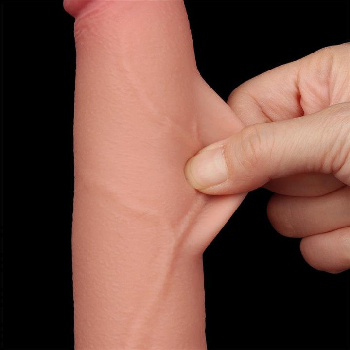 Dildo Dupla Densidade Pele Deslizante Retrátil 22 cm