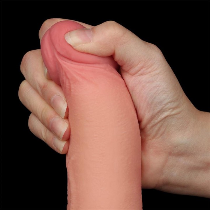 Dildo Dupla Densidade Pele Deslizante Retrátil 22 cm
