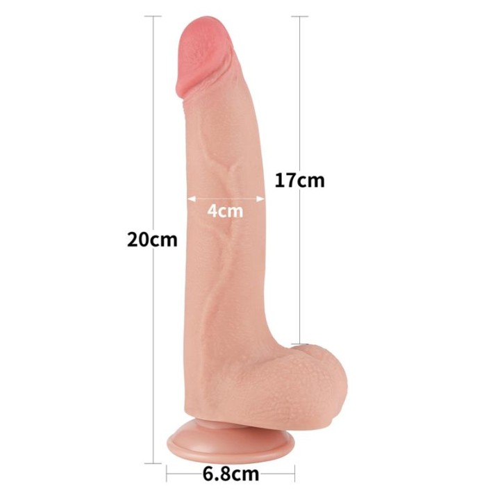 Dildo Dupla Densidade Pele Deslizante Retrátil 22 cm