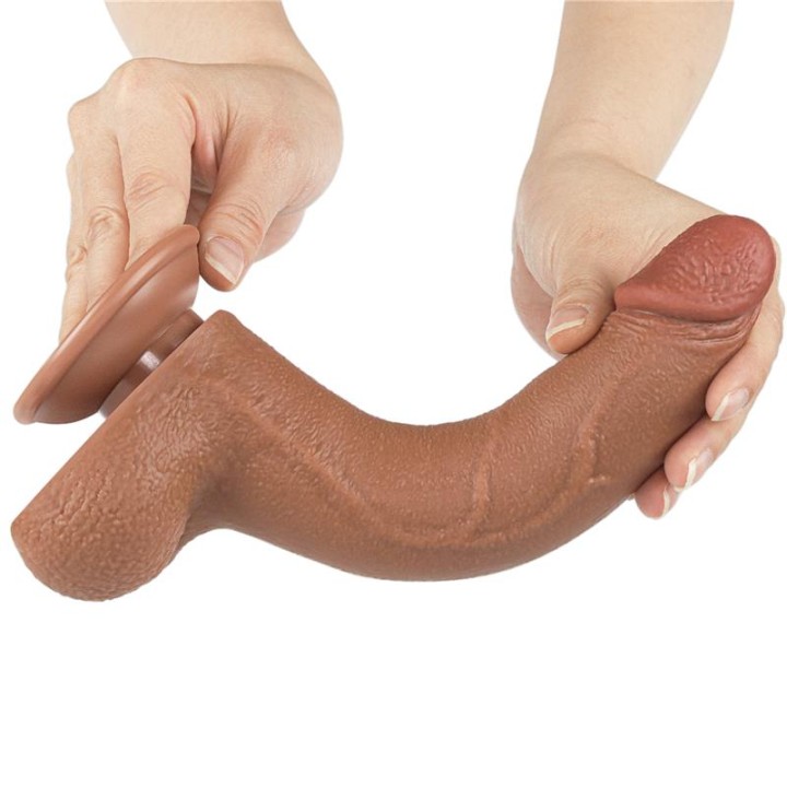Dildo com Pele Retrátil 8.5 Bronzeado