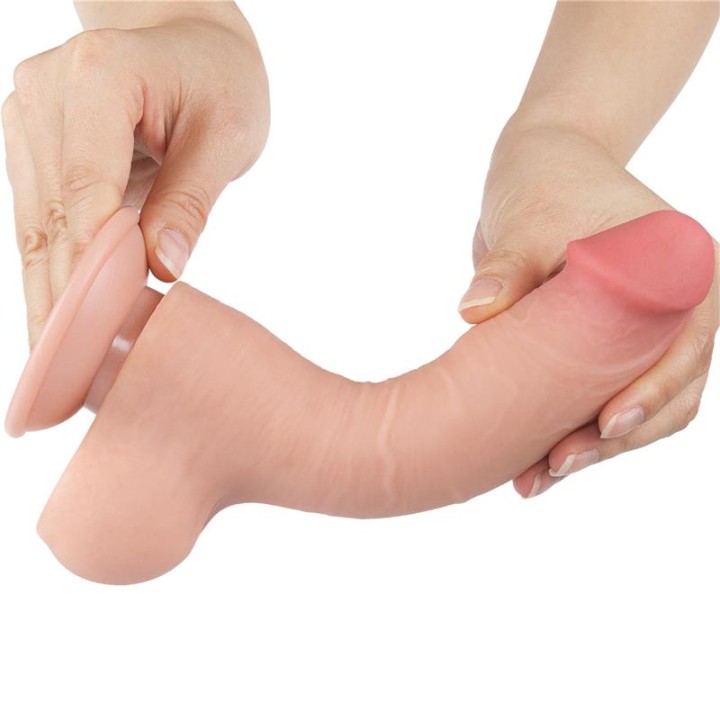Dildo Dupla Camada Pele Deslizante Retrátil 8