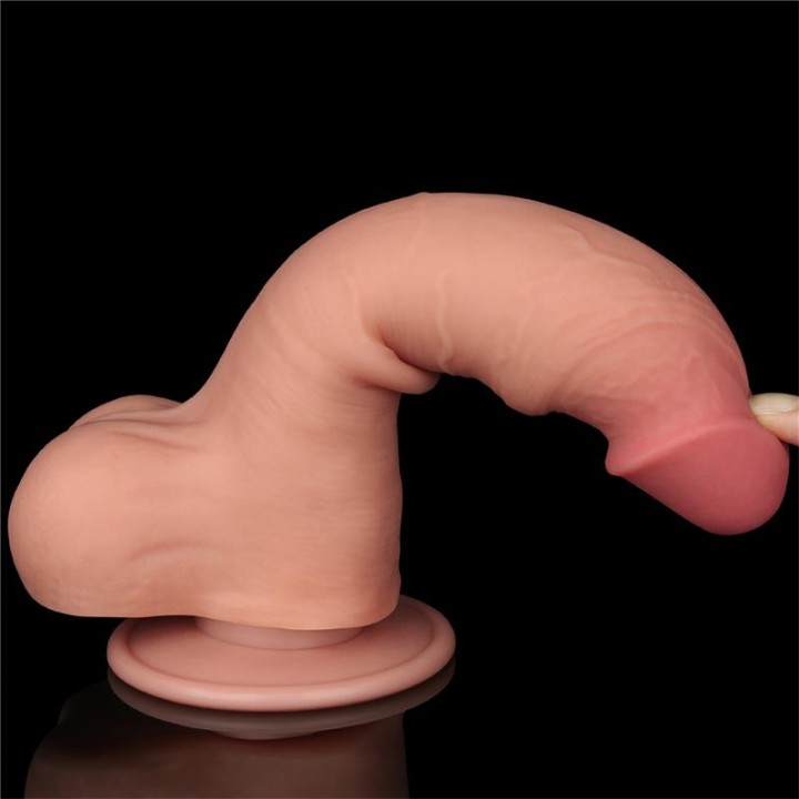 Dildo Dupla Camada Pele Deslizante Retrátil 8