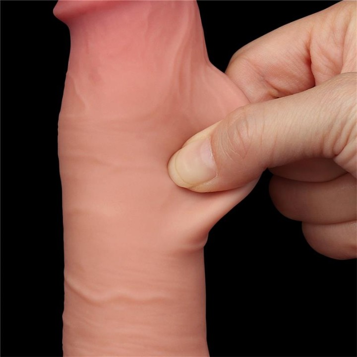 Dildo Dupla Camada Pele Deslizante Retrátil 8