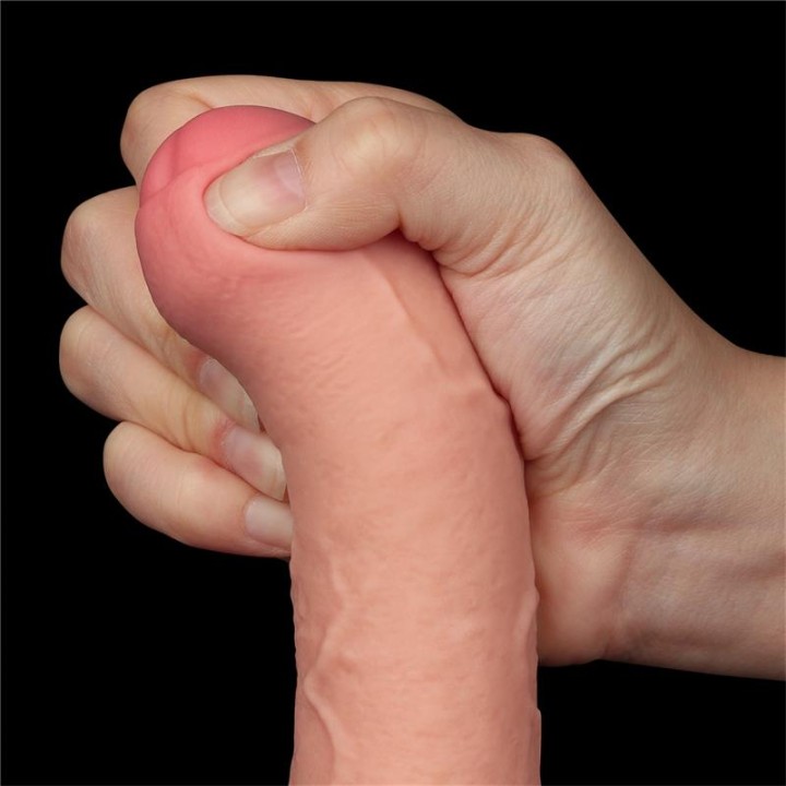 Dildo Dupla Camada Pele Deslizante Retrátil 8