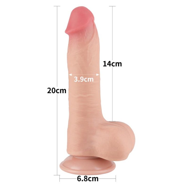 Dildo Dupla Camada Pele Deslizante Retrátil 8