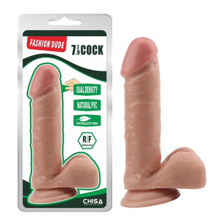 Dildo Dupla Densidade Fashion Dude 20 cm Cor Natural