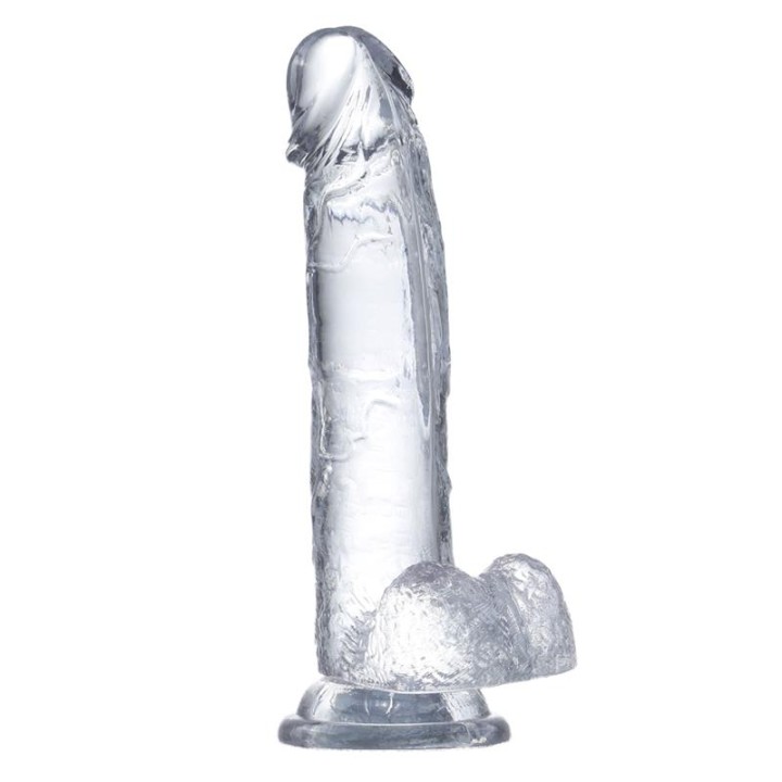 Dildo Realista com Testículos em Material Cristalino 15,5 cm