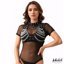 Zaira Sutiã em Pele Vegana com Correntes Tamanho Único