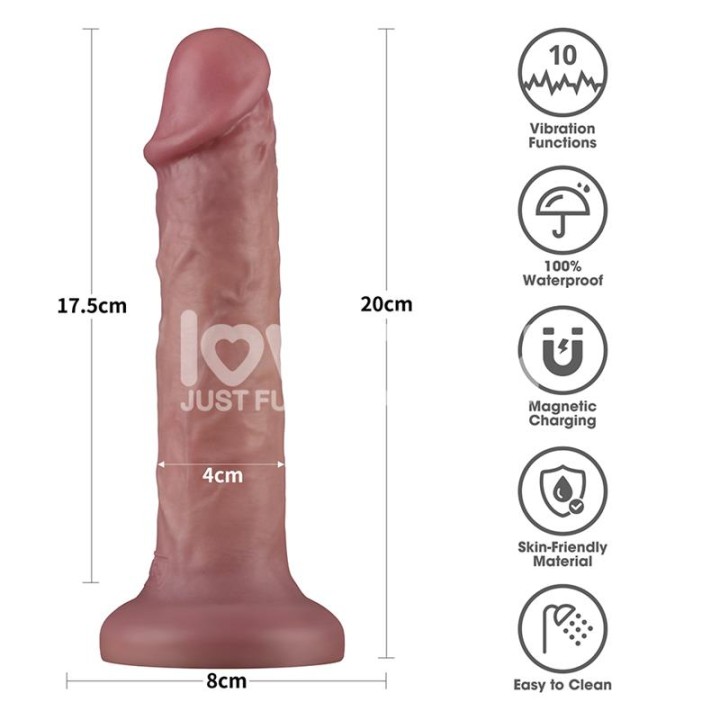 Dildo de Dupla Densidade com Vibração 8