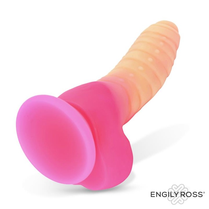 Scalidor Dildo Unicórnio Brilha no Escuro Silicone Líquido 18 cm