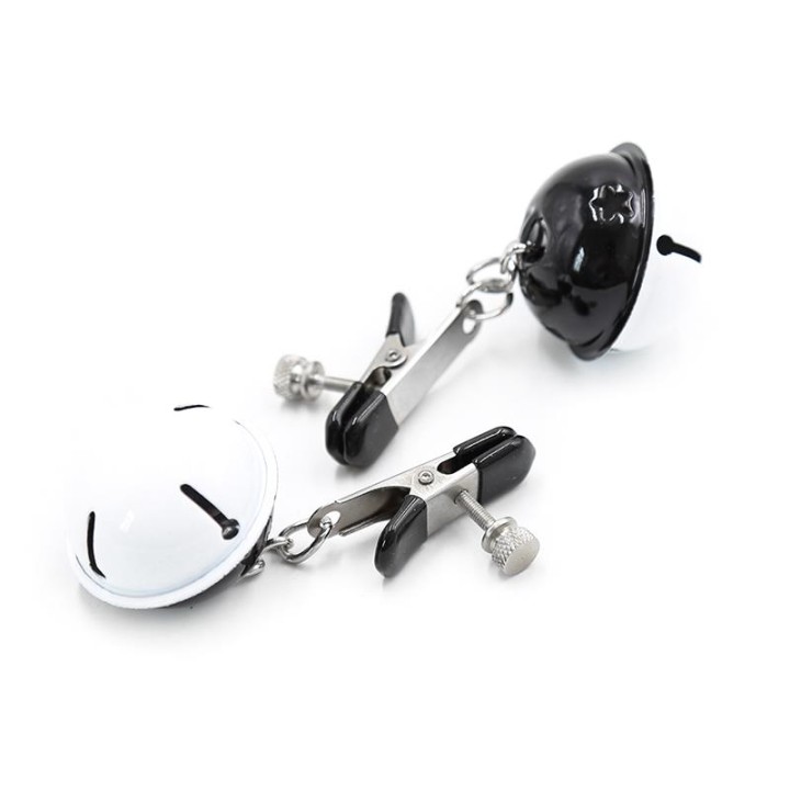 Pinças para Mamilos com Guizos Branco/Preto