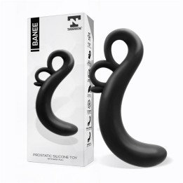 Banee Estimulador Prostático de Silicone Preto com Extração Fácil