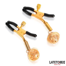 Pinças para Mamilos com Guizos Dourado e Preto