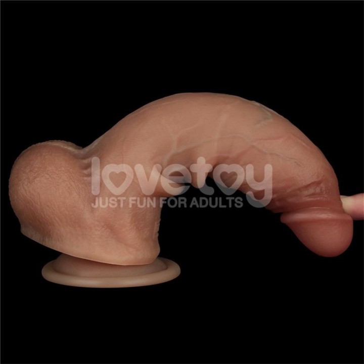 Dildo Sliding Pro Pele Deslizante Retrátil Dupla Camada 8.5"