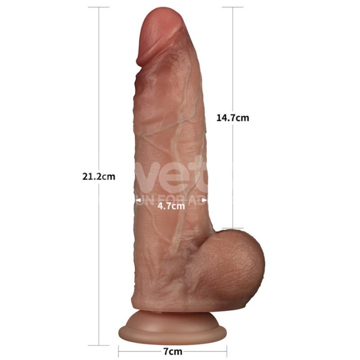 Dildo Sliding Pro Pele Deslizante Retrátil Dupla Camada 8.5"