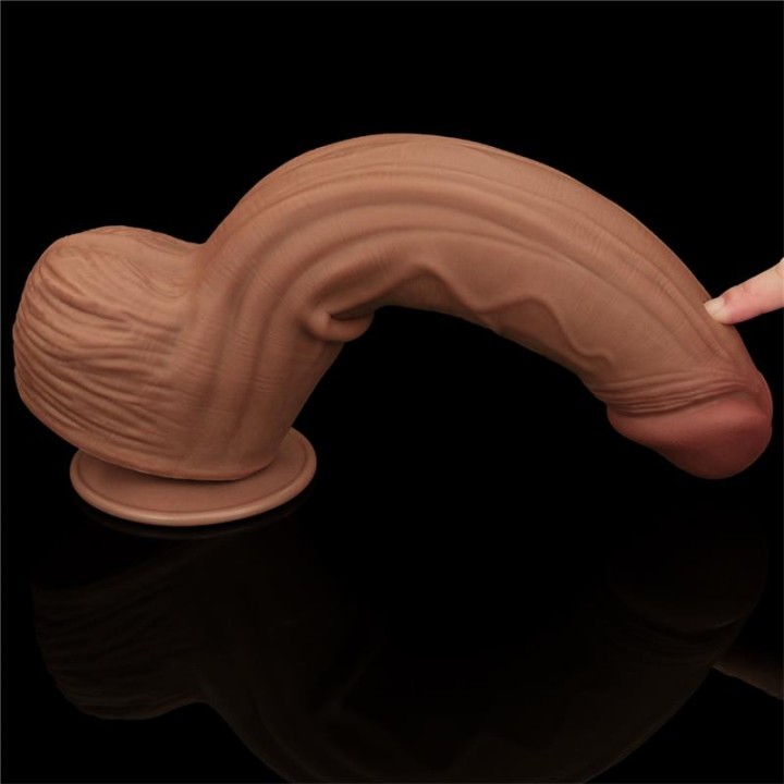 Dildo Dupla Densidade Pele Deslizante Retrátil 12"