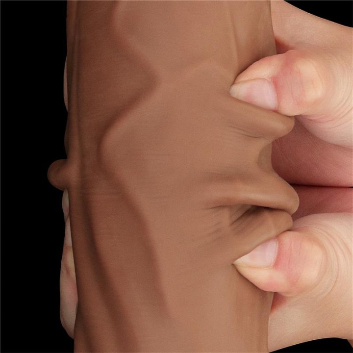 Dildo Dupla Densidade Pele Deslizante Retrátil 12"