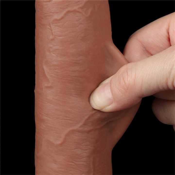 Dildo com Pele Retrátil 9 Bronzeado
