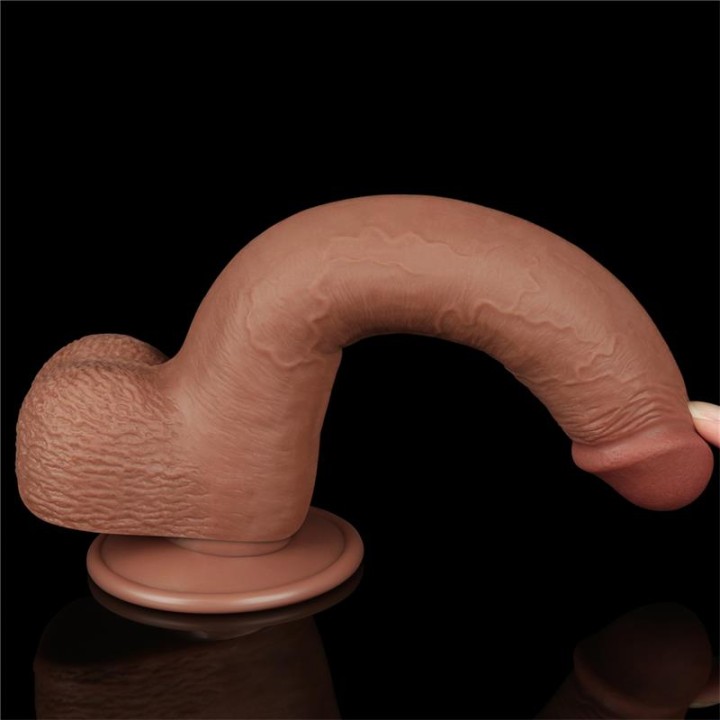 Dildo com Pele Retrátil 9 Bronzeado