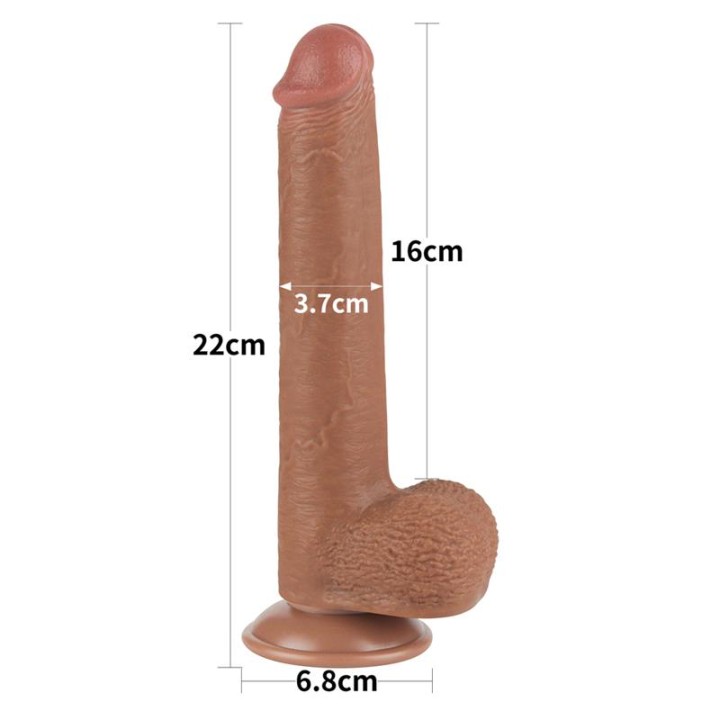 Dildo com Pele Retrátil 9 Bronzeado