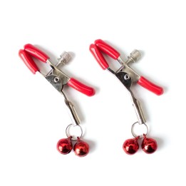 Pinças para Mamilos com Guizos Metal Vermelho