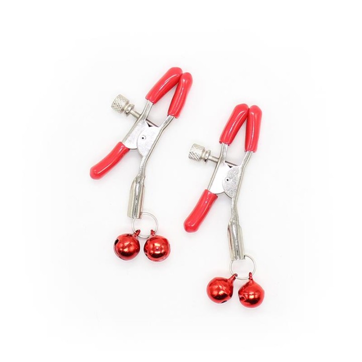 Pinças para Mamilos com Guizos Metal Vermelho