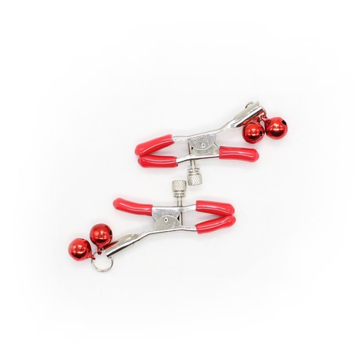 Pinças para Mamilos com Guizos Metal Vermelho