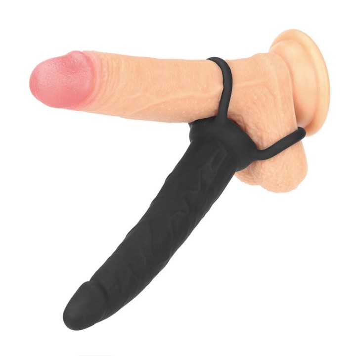 Dildo Anal com Duplo Anel Preto