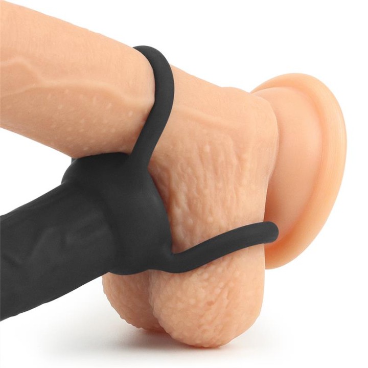 Dildo Anal com Duplo Anel Preto