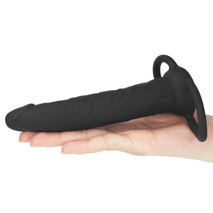 Dildo Anal com Duplo Anel Preto
