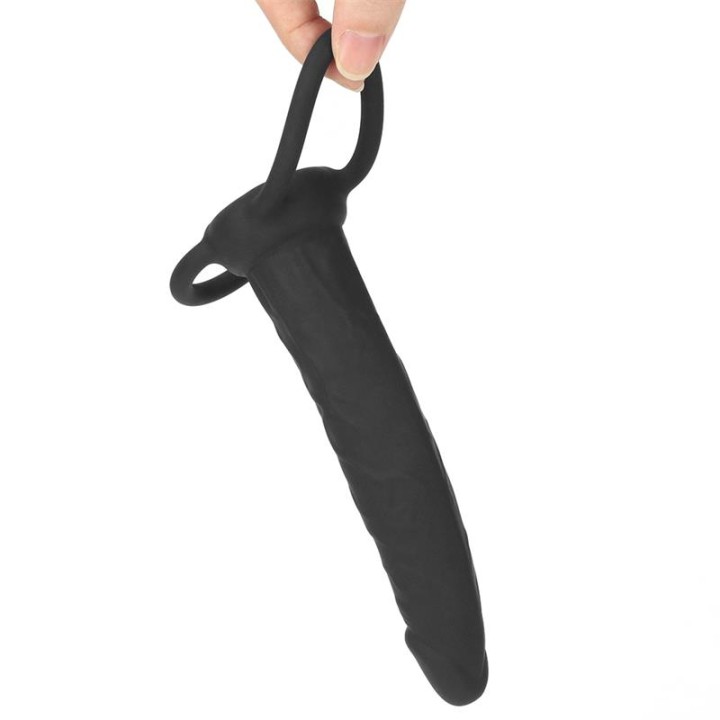 Dildo Anal com Duplo Anel Preto