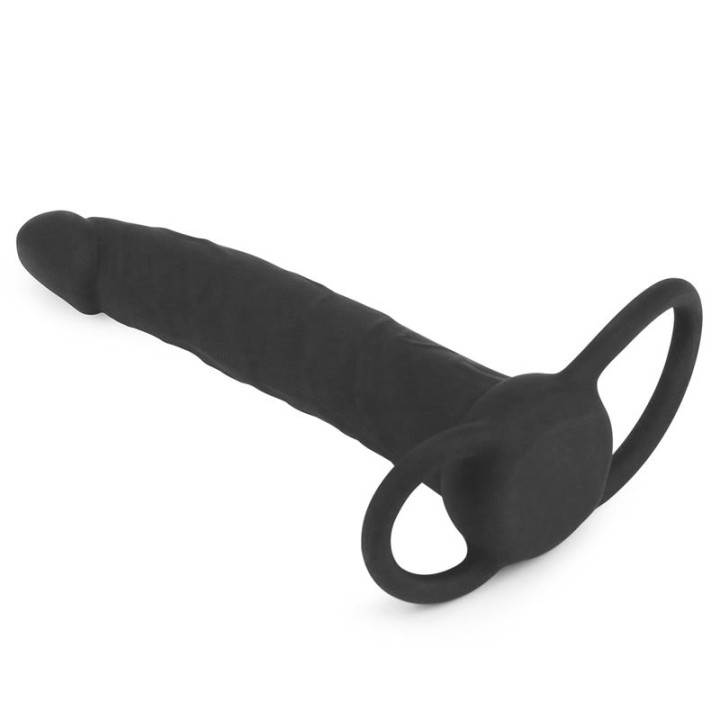 Dildo Anal com Duplo Anel Preto